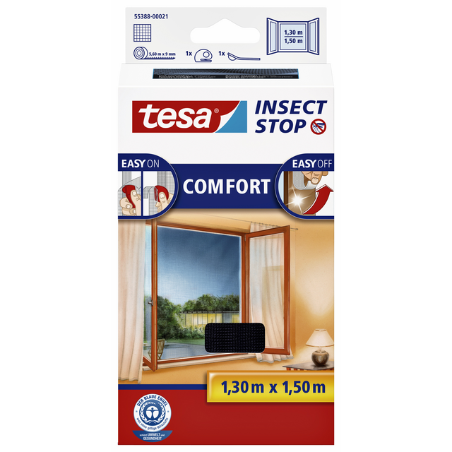 Moustiquaire tesa® Insect Stop COMFORT fenêtre 1,3x1,5m anthracite