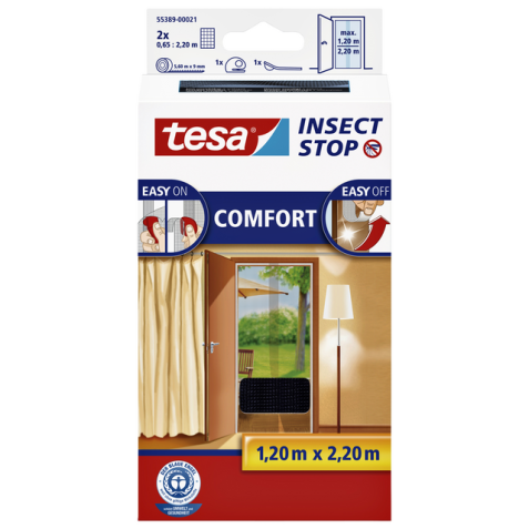 Insectenhor tesa® Insect Stop COMFORT deur 2x 0,65x2,20m zwart