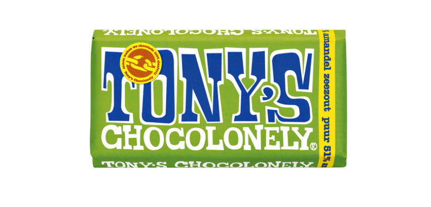 Tony's Chocolonely dark chocolate with almond and sea salt bar 180g