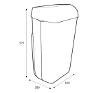 Afvalbak Katrin open inworp 50 liter wit 91912