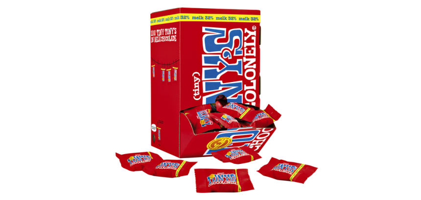 Chocolat Tony's Chocolonely Tiny lait boîte 100 pièces