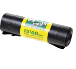 Sac poubelle Komo 60L à lien coulissant noir rouleau 15 pièces