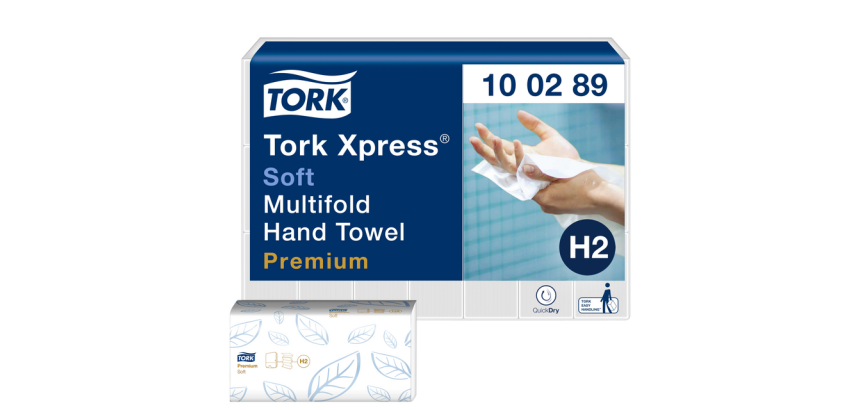 Handdoek Tork H2 Xpress Premium multifold 2-laags 212x255mm 21x150 vel wit 100289
