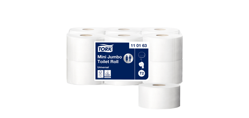 Toiletpapier Tork T2 Universal jumbo klein 1-laags 240m wit 110163