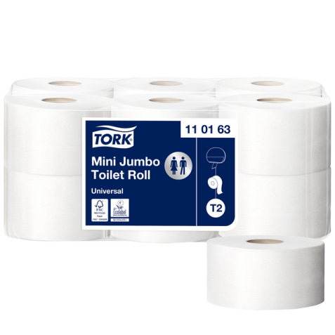 Toiletpapier Tork T2 Universal 1-laags 240mtr wit 110163