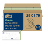 Toalla de mano plegada en V Tork H3 Advanced verde - Caja de 3750