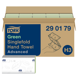 Toalla de mano plegada en V Tork H3 Advanced verde - Caja de 3750