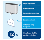 Tork T2 Image Line Mini Jumbo Toilet Paper Dispenser 460006 closed silver