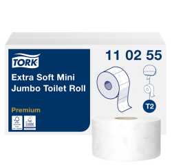 Papier toilette Tork T2 Mini Jumbo T2 Premium 110255 3 épaisseurs 120m blanc
