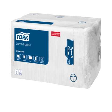 Lunchservet Tork Universal 1/8 vouw 1-laags 325x325mm 500 vel wit 509308