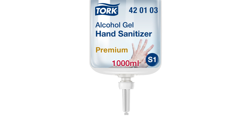 Handdesinfectie Tork S1 Premium alcoholgel ongeparfumeerd 1000 ml 420103