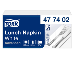 Serviettes Tork Advanced 477402 2 épaisseurs pli 1/8 328x325mm blanc 200 pièces