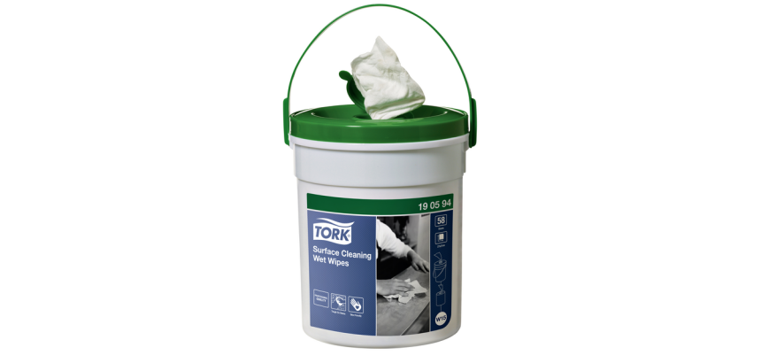 Lingettes imprégnées Tork Premium W15 190594 1 épaisseur seau 58 feuilles blanc