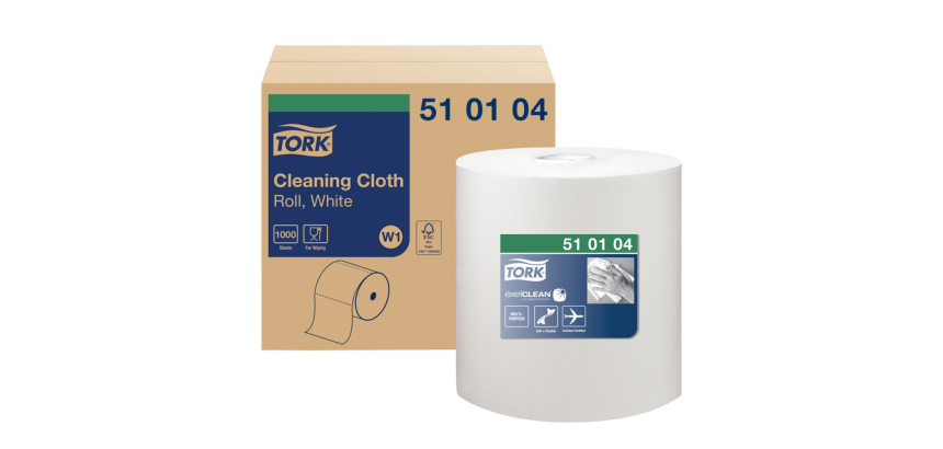 Chiffon de nettoyage Tork W1 Premium 510104 1 épaisseur 380m blanc