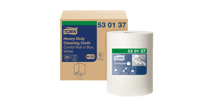 Reinigingsdoek Tork W2 Premium Heavy-Duty 1-laags 106m wit 530137
