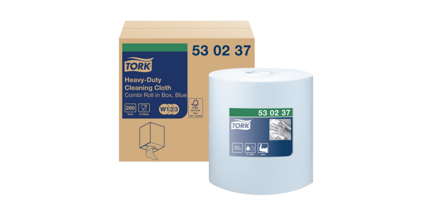 Reinigingsdoek Tork W1-W2-W3 Premium Heavy-Duty 1-laags 280 vel blauw 530237