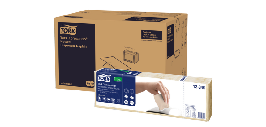 Servetten Tork Xpressnap® N4 100% gerecycled 1-laags naturel 13840 - 1 pak van 1125 stuks