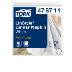 Serviette Tork LinStyle Premium 478711 1 épaisseur pli 1/4 390x390mm blanc 50 pièces