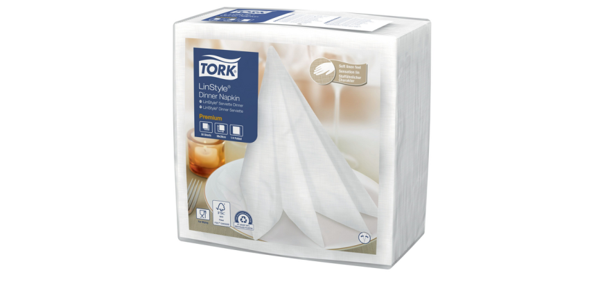 Tork LinStyle Premium Napkin 478711 1/4 Fold 1 ply 390x390mm white 50 pieces