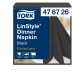 Serviette Tork 478726 LinStyle Dinner1 épaisseur pli 1/4 noir 50 pièces