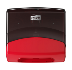 Distributeur chiffons de nettoyage Tork W4 Performance mural 654008 noir/rouge