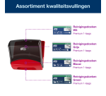 Reinigingsdoekdispenser Tork W4 Performance gevouwen rood 654008