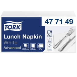 Serviette Tork Advanced 477149 2 épaisseurs pli 1/4 328x325mm blanc 200 pièces