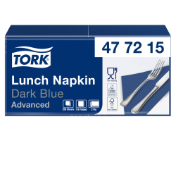 Serviette Tork Advanced 477215 2 épaisseurs Pli 1/4 328x325mm bleu foncé 200 pièces