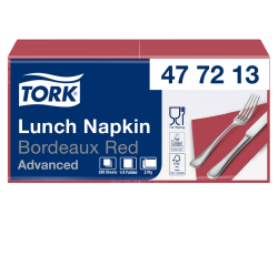 Serviette Tork Advanced 477213 2 épaisseurs Pli 1/4 328x325mm bordeaux 200 pièces