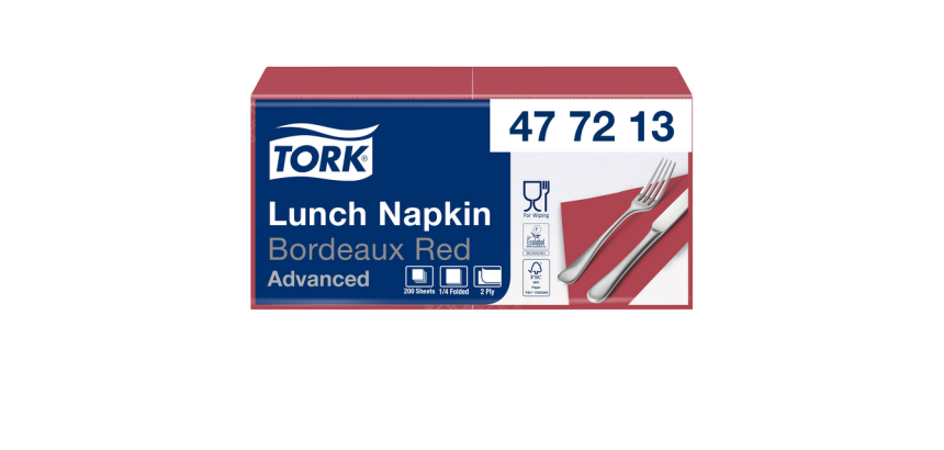 Tork Advanced Serviette 477213 2-lagig 1/4 Falz 328x325mm bordeaux 200 Stück