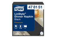 Dinerservet Tork Linstyle Premium 1/8 vouw 1-laags 390x390mm 50 vel zwart 478151