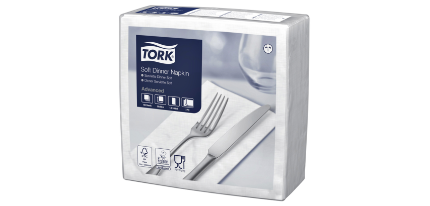 Tork Advanced Serviette 477579 3-lagig 1/8 395x390mm weiß 150 Stück