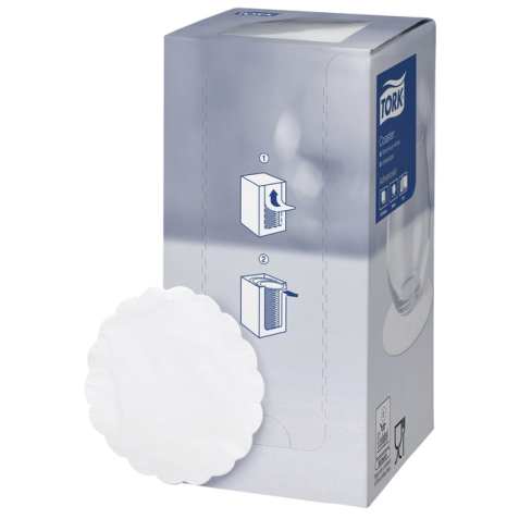 Onderzetter Tork Advanced 8-laags 90mm 250 vel wit 474474