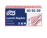 Serviette Lunch Tork Universal 509359 1 épaisseur pli 1/4 328x325mm rouge bistro 400 pièces