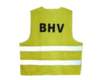 Gilet de sécurité avec impression 'BHV' jaune