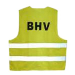 Gilet de sécurité avec impression 'BHV' jaune