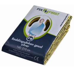 Couverture de sauvetage FixFirst 160x210cm argentée/dorée