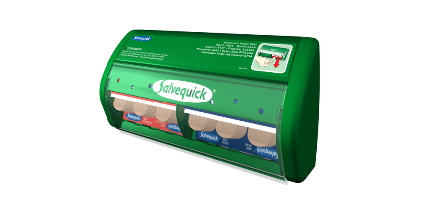 Salvequick bandage dispenser with contents