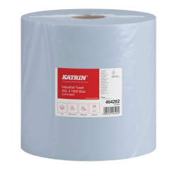 Poetspapier Katrin Industrial extra groot 3-laags 1000 vel blauw 464262