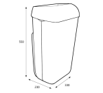 Poubelle Katrin 91899 ouverte 25 litres blanc