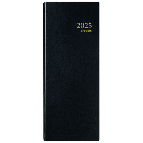 Agenda 2025 Brepols Saturnus Lima long 7 jours/2 pages noir