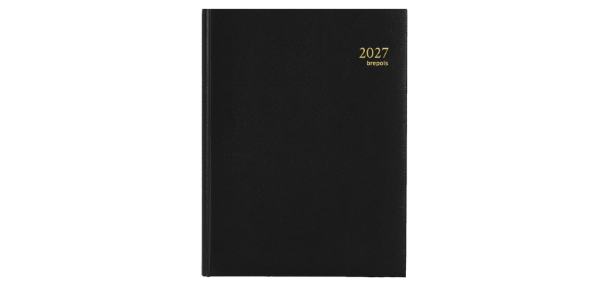 2027 Agenda Brepols Timing Lima 7 days/2 pages 4 languages black