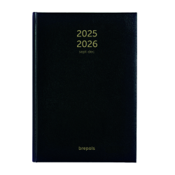 Agenda 2024-2025 Brepols Bretime Lima 16 mois 7 jours/2 pages noir