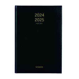 Agenda 2024-2025 Brepols Bretime Lima 16 mois 7 jours/2 pages noir