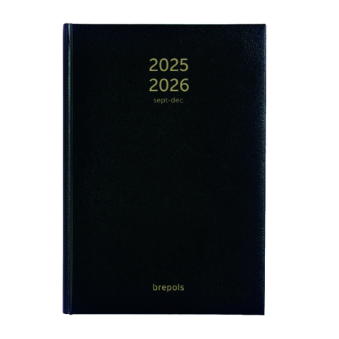 Agenda 2024-2025 Brepols Bretime Lima 16 mois 7 jours/2 pages noir