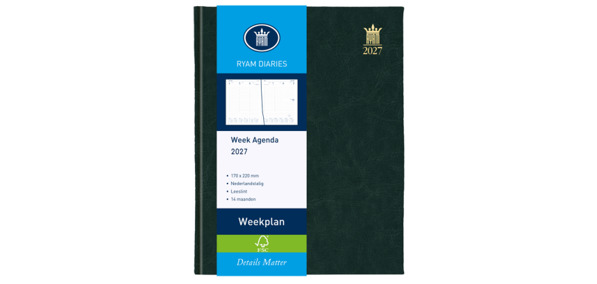Agenda 2027 Ryam Weekplan Mundior 7dagen/2pagina's zwart