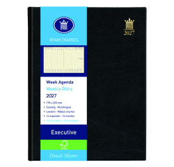 2027 Ryam Executive Agenda Mundior 7 days/2 pages black