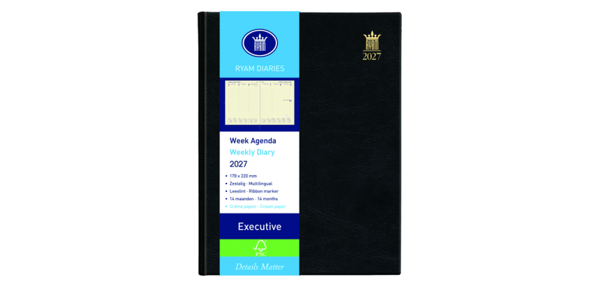 Agenda 2027 Ryam Executive Mundior 7dagen/2pagina's zwart