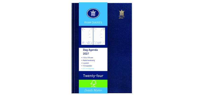 Agenda 2027 Ryam Twenty-four Mundior 1dag/1pagina blauw