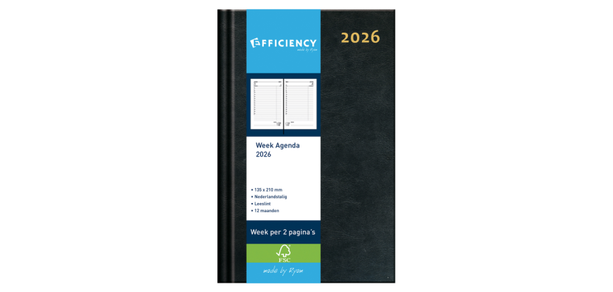 2027 Agenda Ryam Efficiency Baladek 7 days/2 pages black